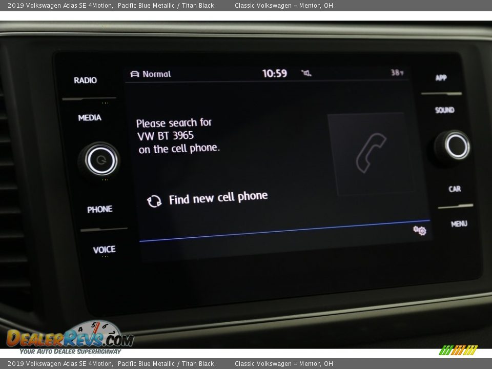 2019 Volkswagen Atlas SE 4Motion Pacific Blue Metallic / Titan Black Photo #11