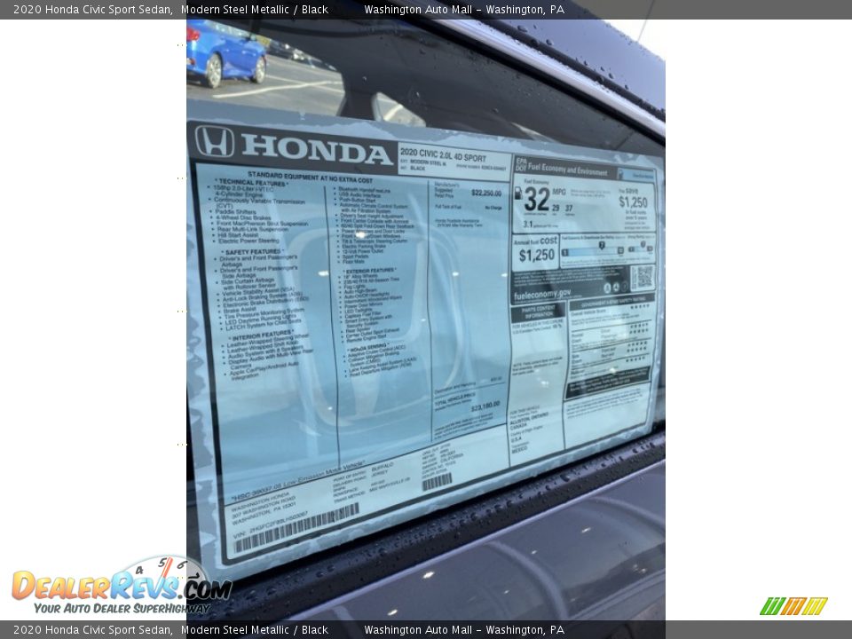 2020 Honda Civic Sport Sedan Window Sticker Photo #15