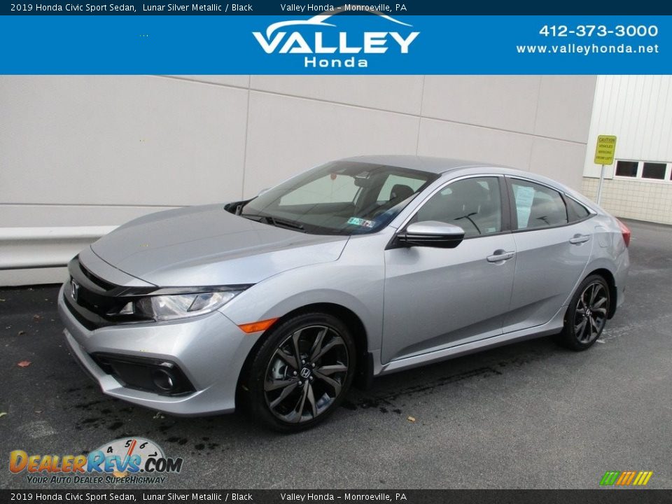 2019 Honda Civic Sport Sedan Lunar Silver Metallic / Black Photo #1