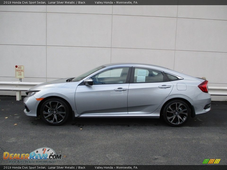 2019 Honda Civic Sport Sedan Lunar Silver Metallic / Black Photo #2