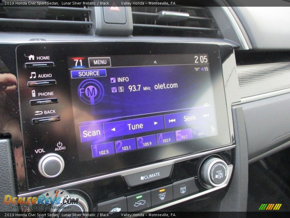 2019 Honda Civic Sport Sedan Lunar Silver Metallic / Black Photo #15