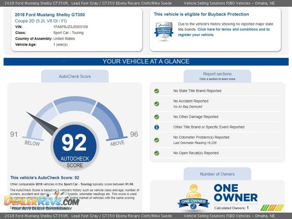 2018 Ford Mustang Shelby GT350R Lead Foot Gray / GT350 Ebony Recaro Cloth/Miko Suede Photo #2