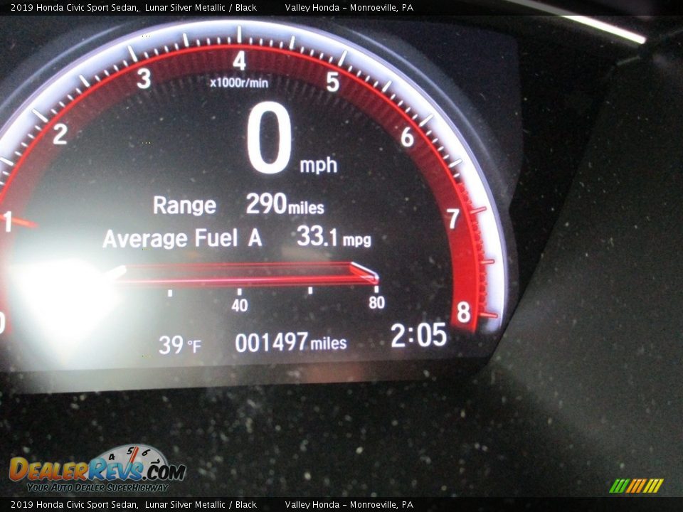2019 Honda Civic Sport Sedan Lunar Silver Metallic / Black Photo #20