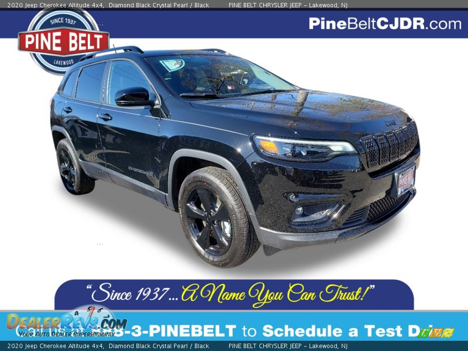 2020 Jeep Cherokee Altitude 4x4 Diamond Black Crystal Pearl / Black Photo #1
