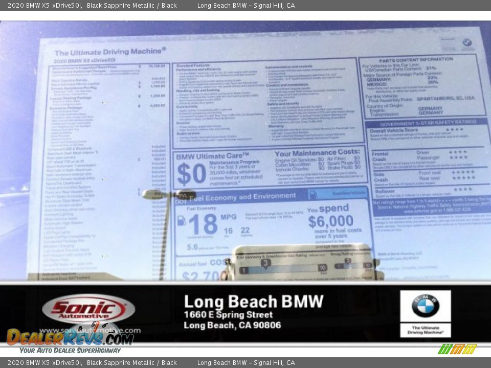 2020 BMW X5 xDrive50i Black Sapphire Metallic / Black Photo #10