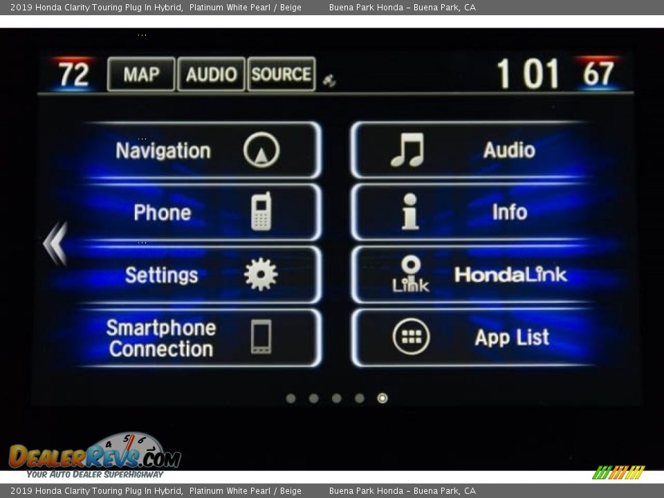 2019 Honda Clarity Touring Plug In Hybrid Platinum White Pearl / Beige Photo #14