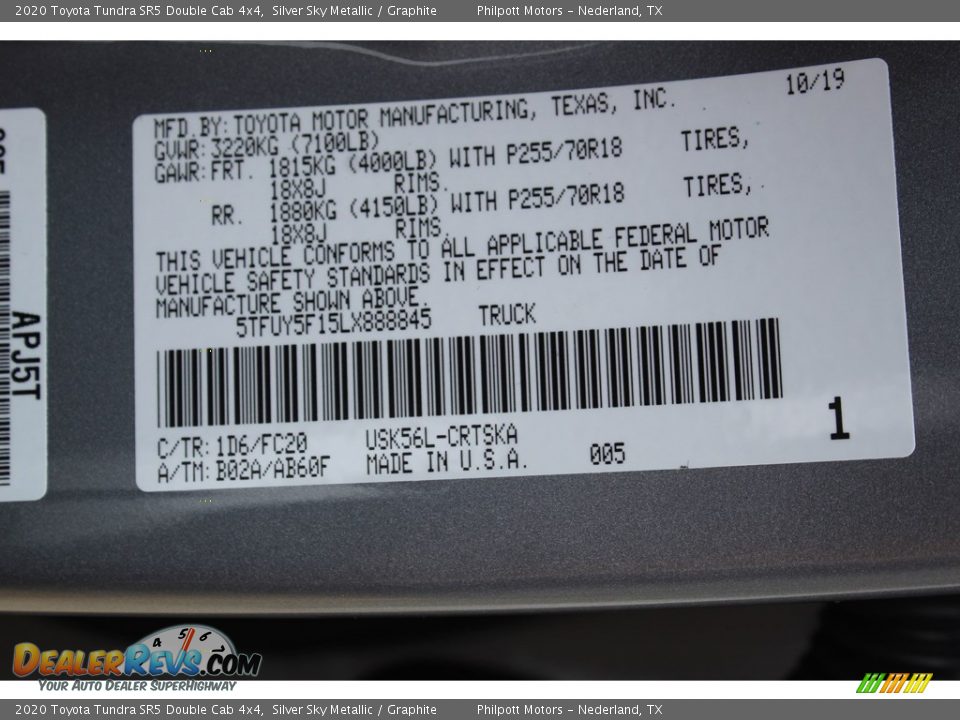 2020 Toyota Tundra SR5 Double Cab 4x4 Silver Sky Metallic / Graphite Photo #21