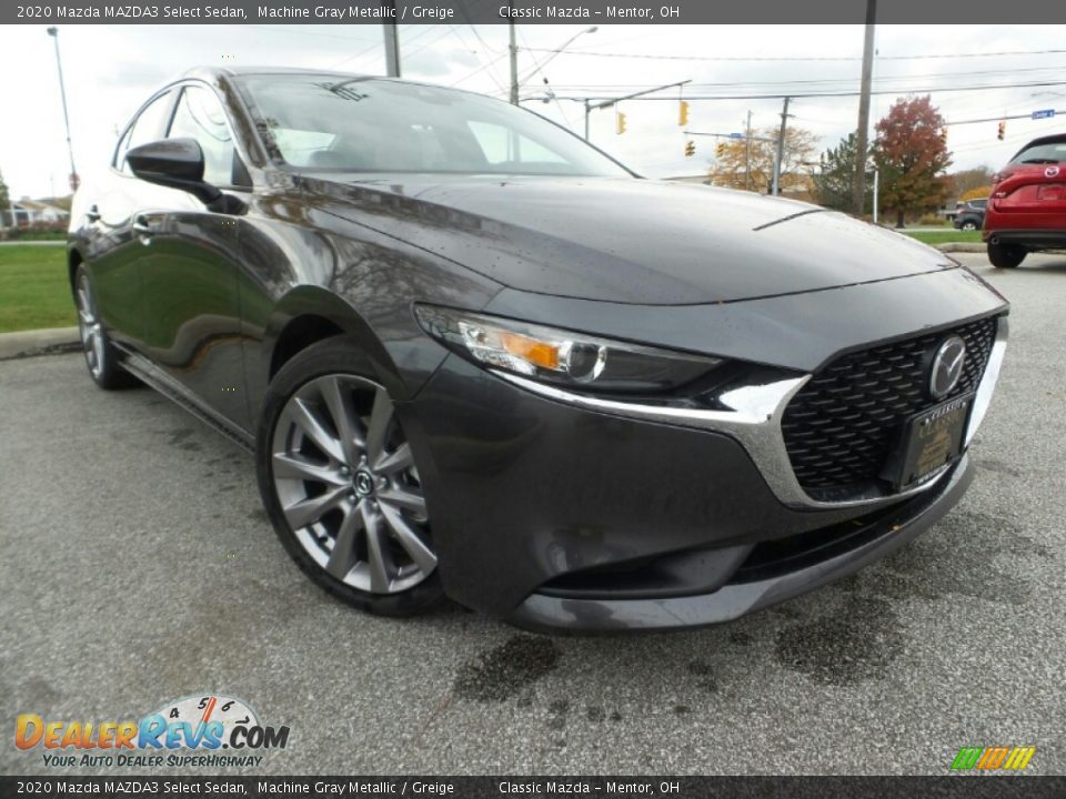 2020 Mazda MAZDA3 Select Sedan Machine Gray Metallic / Greige Photo #1