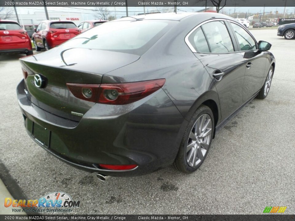 2020 Mazda MAZDA3 Select Sedan Machine Gray Metallic / Greige Photo #7