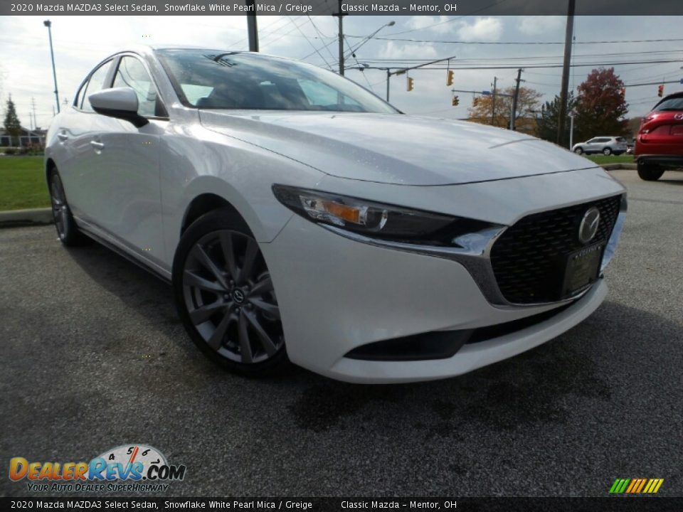 2020 Mazda MAZDA3 Select Sedan Snowflake White Pearl Mica / Greige Photo #1