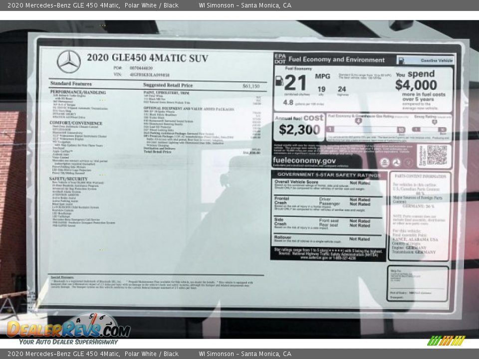 2020 Mercedes-Benz GLE 450 4Matic Polar White / Black Photo #10