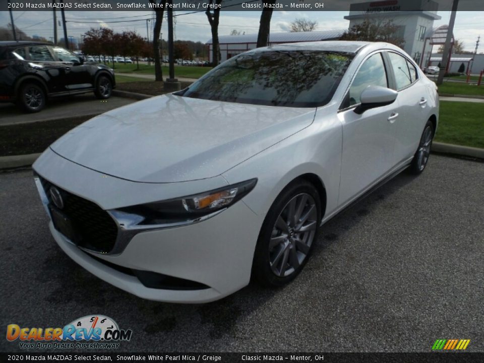 2020 Mazda MAZDA3 Select Sedan Snowflake White Pearl Mica / Greige Photo #3