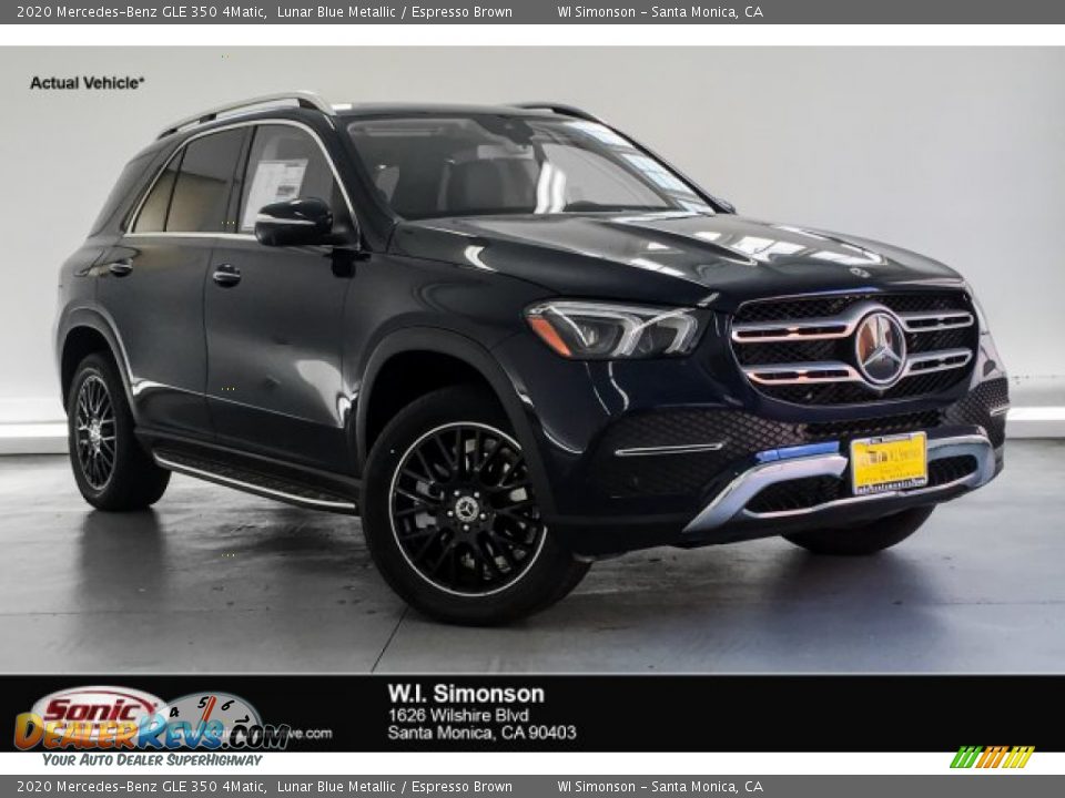 2020 Mercedes-Benz GLE 350 4Matic Lunar Blue Metallic / Espresso Brown Photo #1