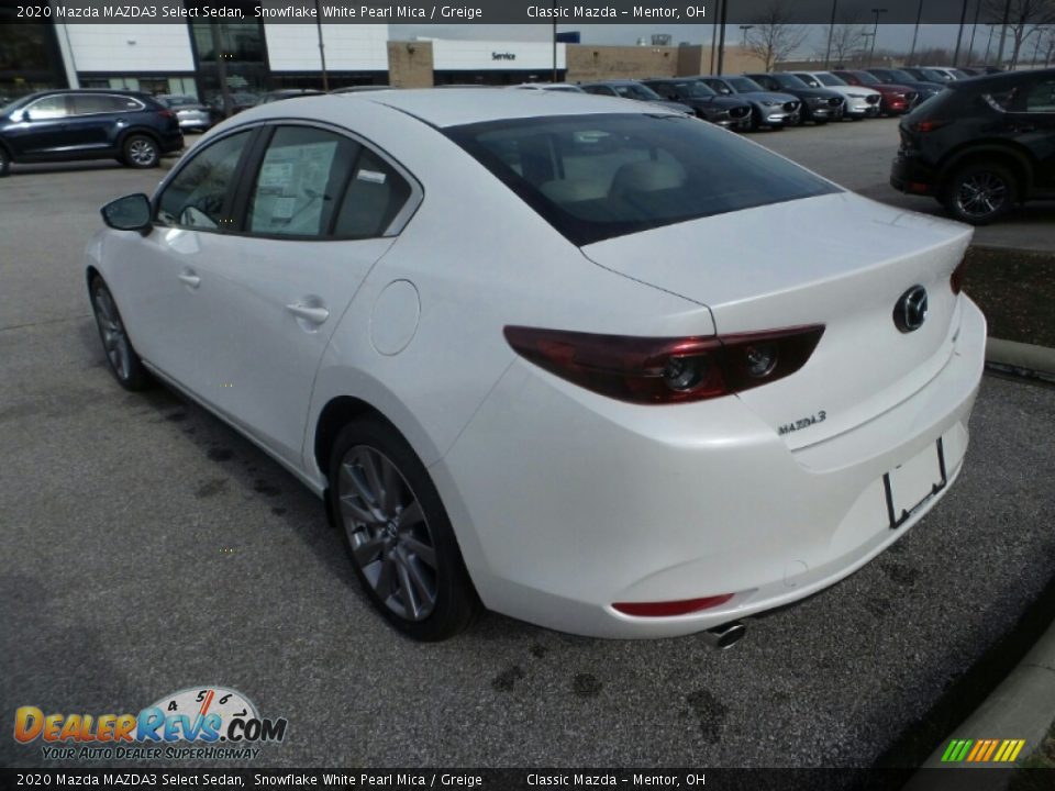 2020 Mazda MAZDA3 Select Sedan Snowflake White Pearl Mica / Greige Photo #5