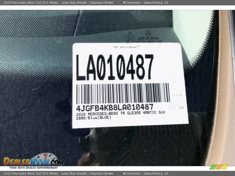 2020 Mercedes-Benz GLE 350 4Matic Lunar Blue Metallic / Espresso Brown Photo #12