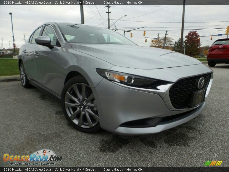 2020 Mazda MAZDA3 Select Sedan Sonic Silver Metallic / Greige Photo #1