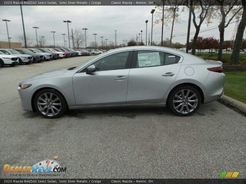 2020 Mazda MAZDA3 Select Sedan Sonic Silver Metallic / Greige Photo #4