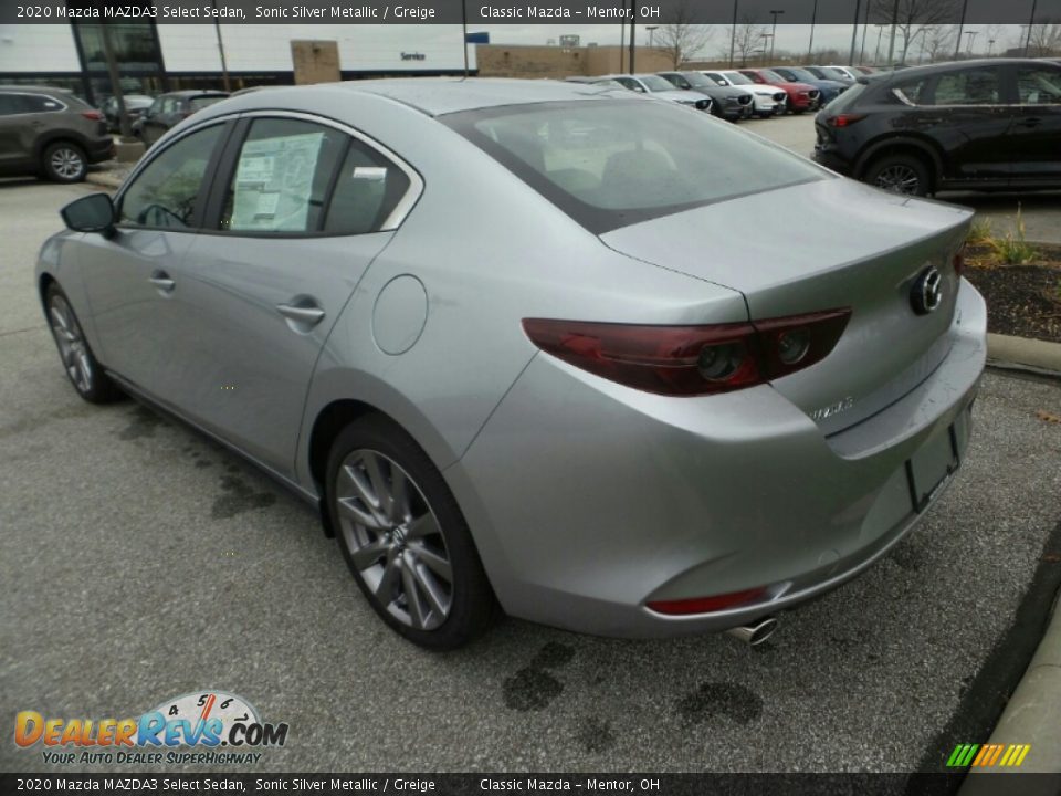 2020 Mazda MAZDA3 Select Sedan Sonic Silver Metallic / Greige Photo #5