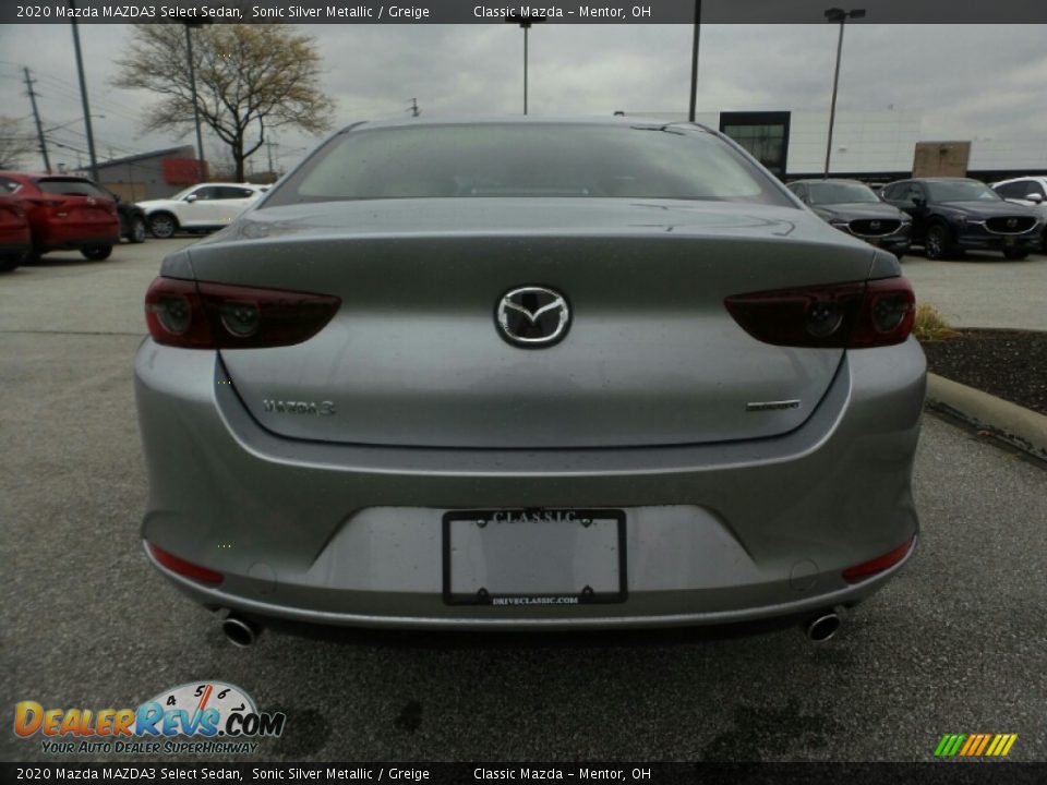 2020 Mazda MAZDA3 Select Sedan Sonic Silver Metallic / Greige Photo #6