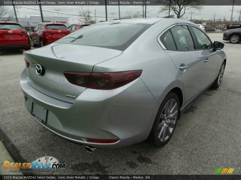 2020 Mazda MAZDA3 Select Sedan Sonic Silver Metallic / Greige Photo #7