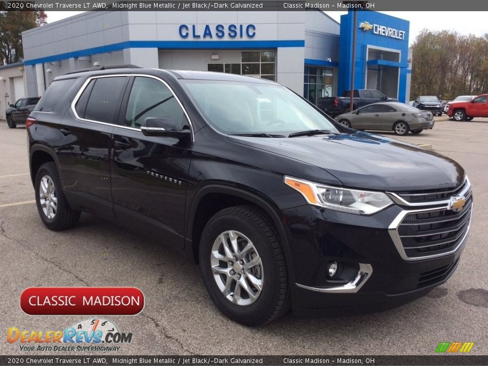 2020 Chevrolet Traverse LT AWD Midnight Blue Metallic / Jet Black/­Dark Galvanized Photo #1