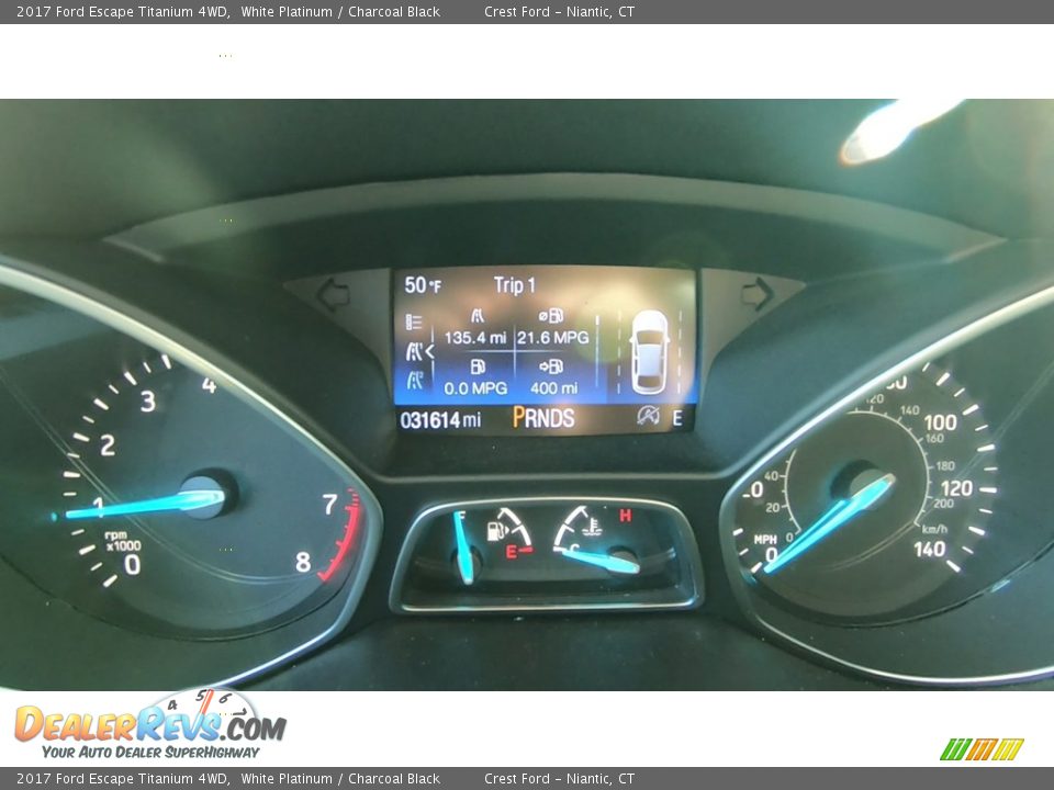 2017 Ford Escape Titanium 4WD White Platinum / Charcoal Black Photo #14