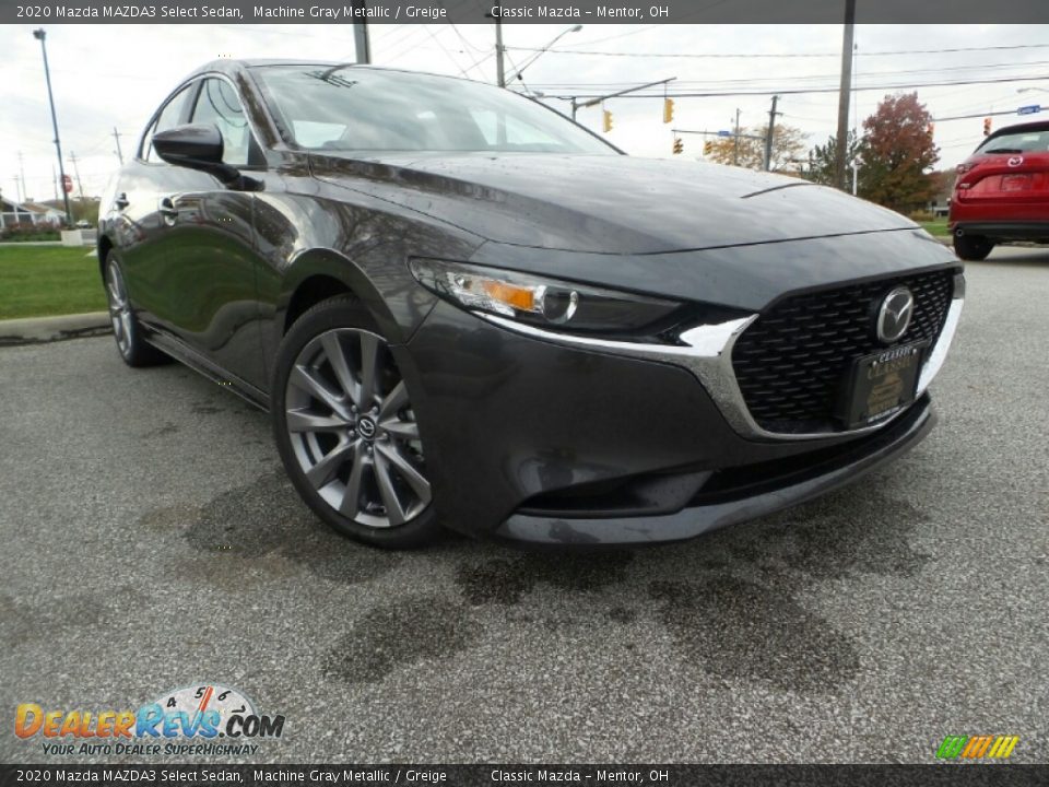 2020 Mazda MAZDA3 Select Sedan Machine Gray Metallic / Greige Photo #1