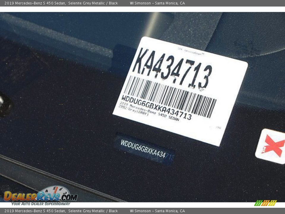2019 Mercedes-Benz S 450 Sedan Selenite Grey Metallic / Black Photo #20