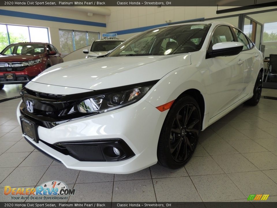 2020 Honda Civic Sport Sedan Platinum White Pearl / Black Photo #1