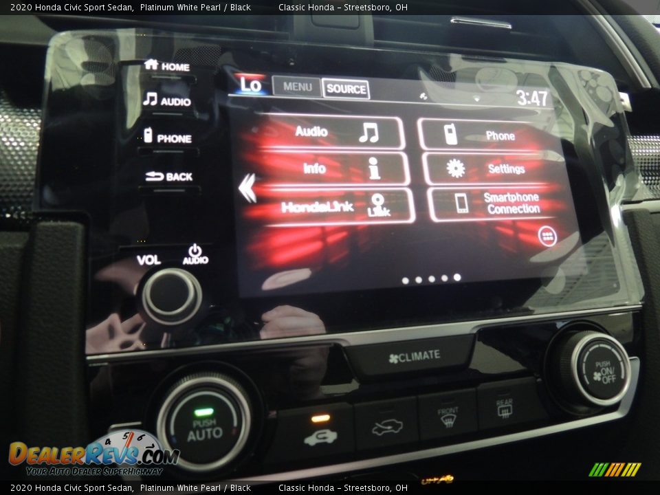2020 Honda Civic Sport Sedan Platinum White Pearl / Black Photo #16