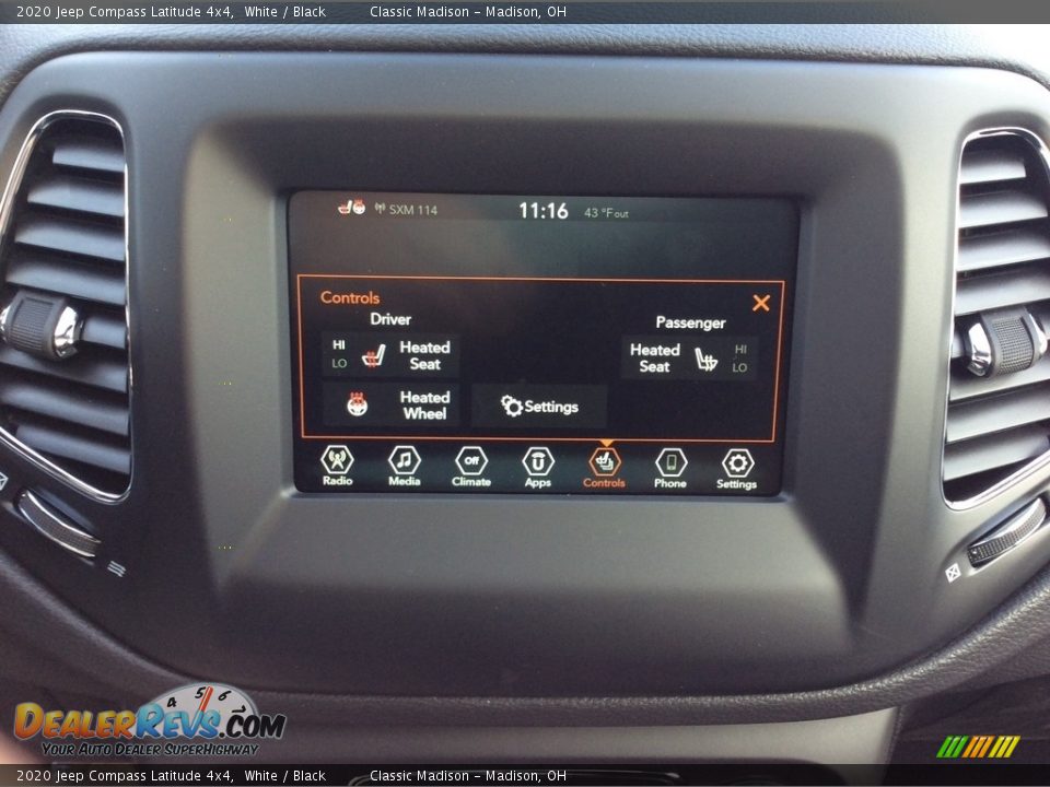 2020 Jeep Compass Latitude 4x4 White / Black Photo #15