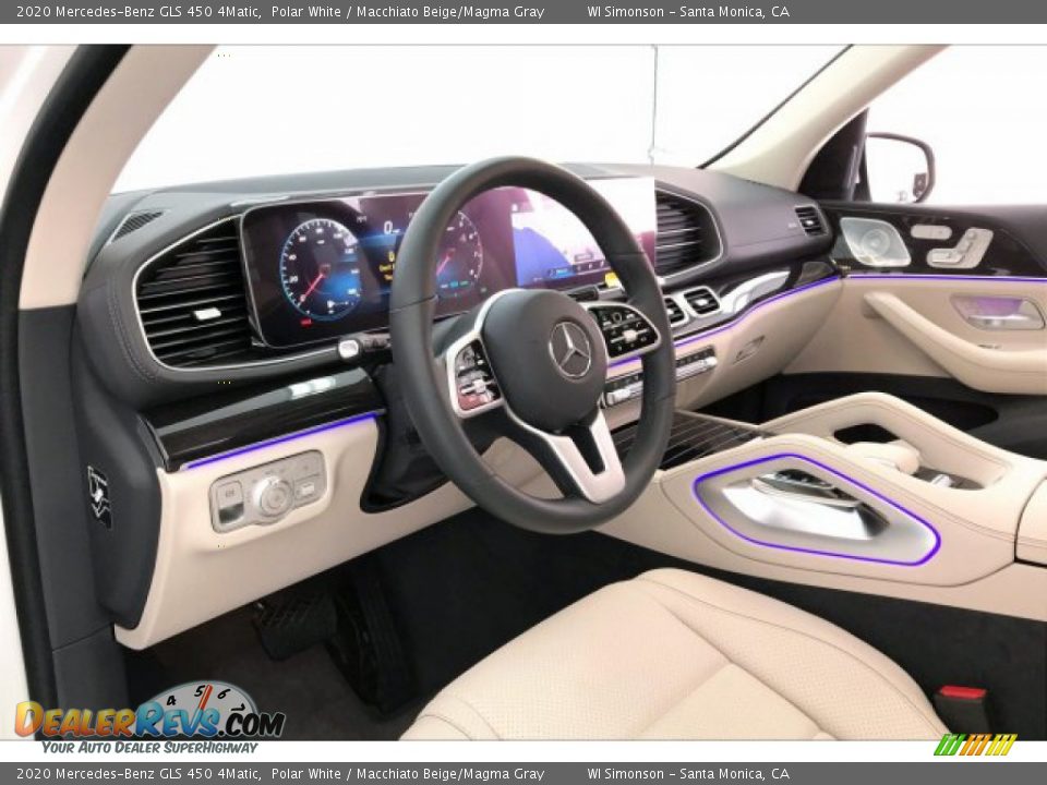 2020 Mercedes-Benz GLS 450 4Matic Polar White / Macchiato Beige/Magma Gray Photo #4