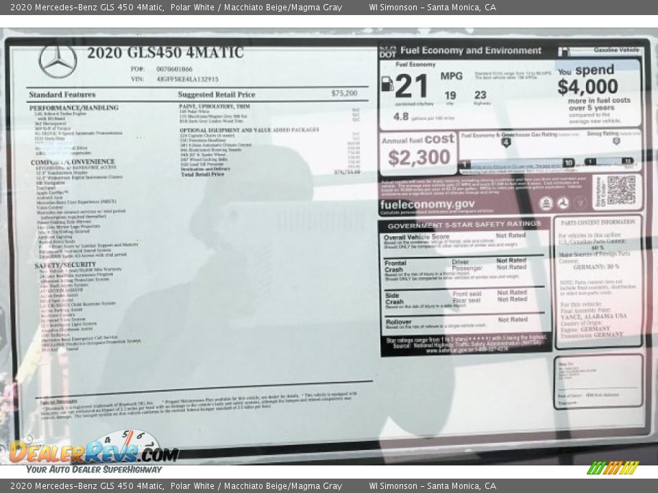 2020 Mercedes-Benz GLS 450 4Matic Polar White / Macchiato Beige/Magma Gray Photo #10