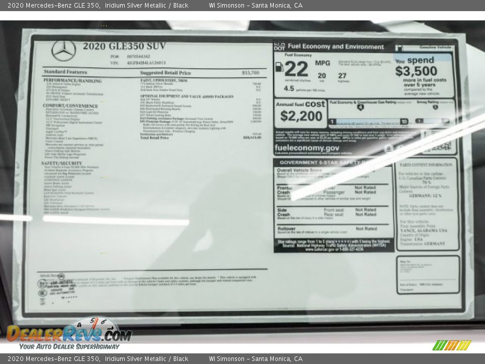 2020 Mercedes-Benz GLE 350 Iridium Silver Metallic / Black Photo #17