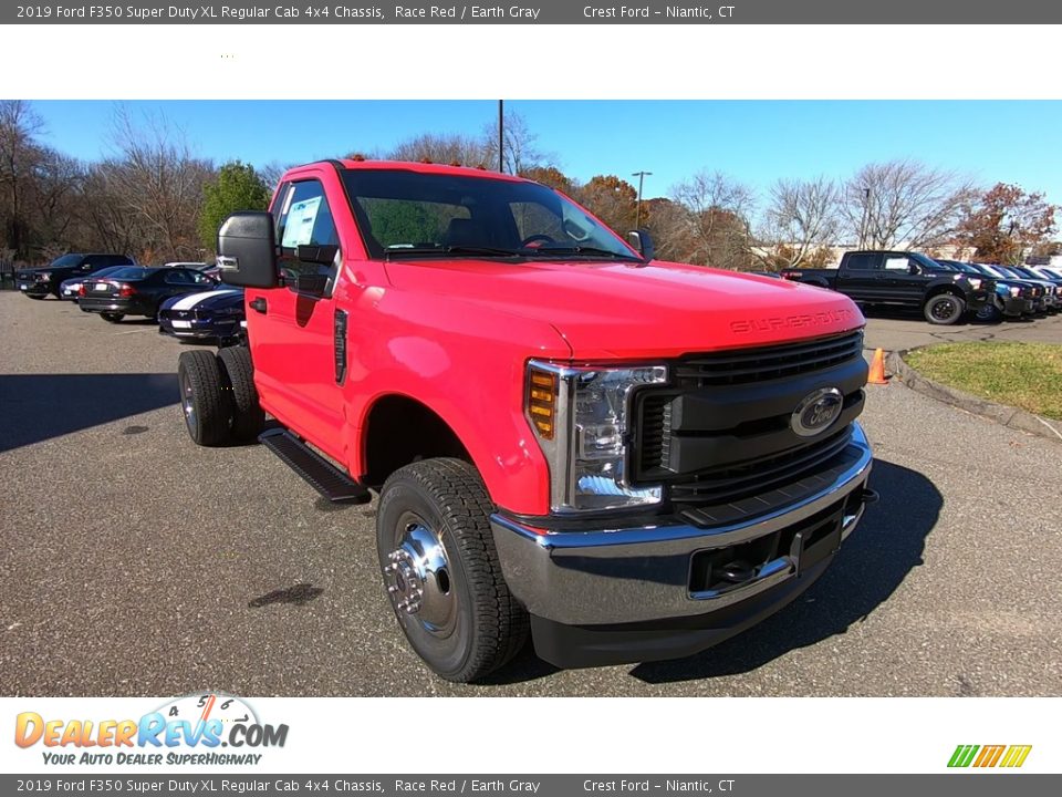 2019 Ford F350 Super Duty XL Regular Cab 4x4 Chassis Race Red / Earth Gray Photo #1