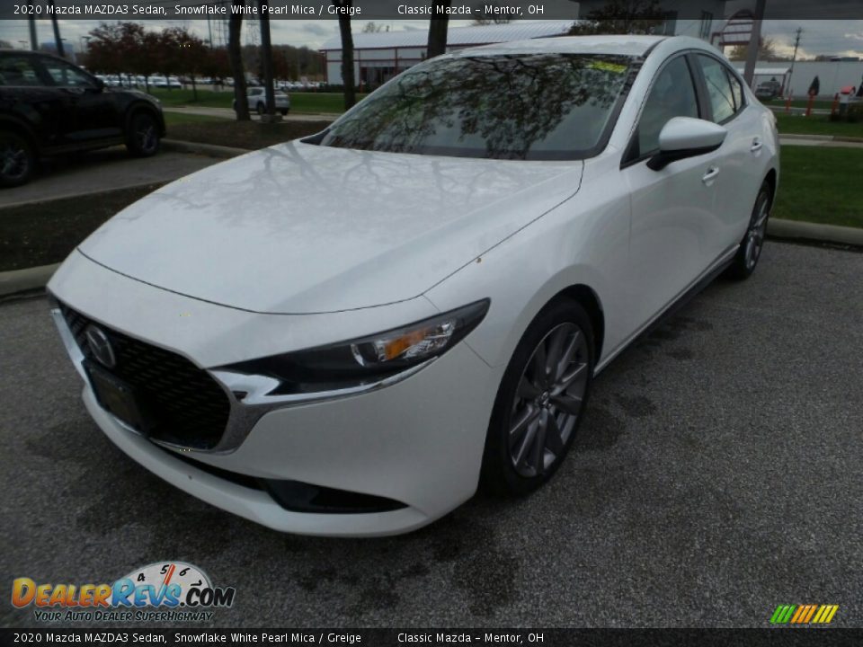 2020 Mazda MAZDA3 Sedan Snowflake White Pearl Mica / Greige Photo #3