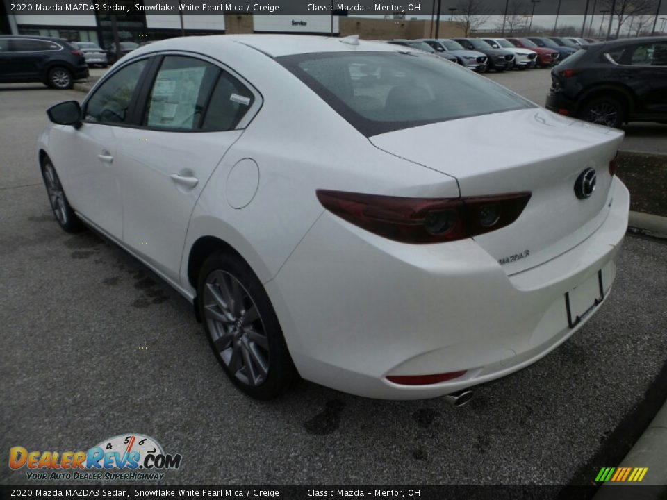 2020 Mazda MAZDA3 Sedan Snowflake White Pearl Mica / Greige Photo #5