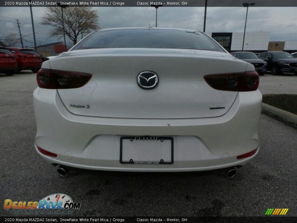 2020 Mazda MAZDA3 Sedan Snowflake White Pearl Mica / Greige Photo #6
