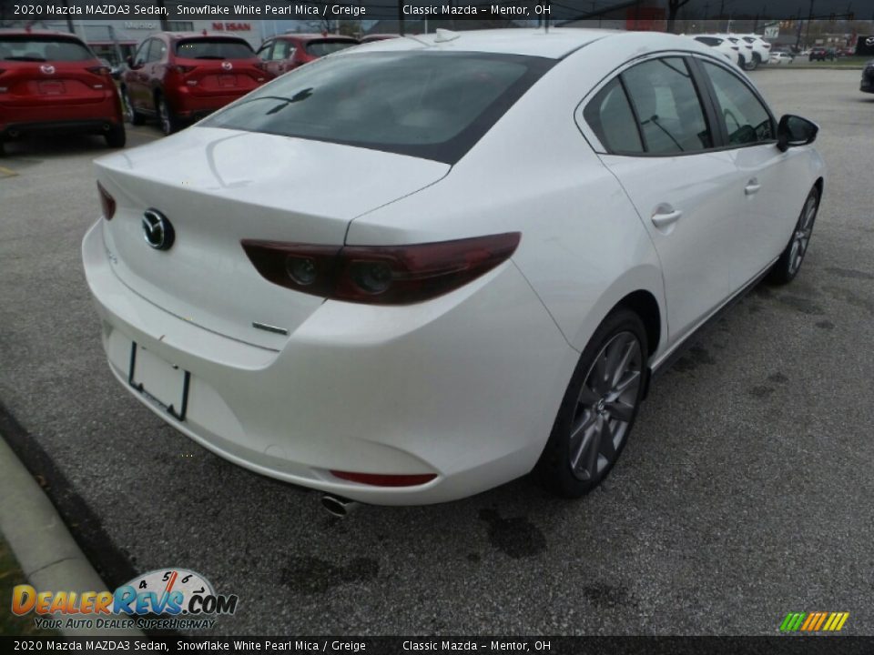 2020 Mazda MAZDA3 Sedan Snowflake White Pearl Mica / Greige Photo #7