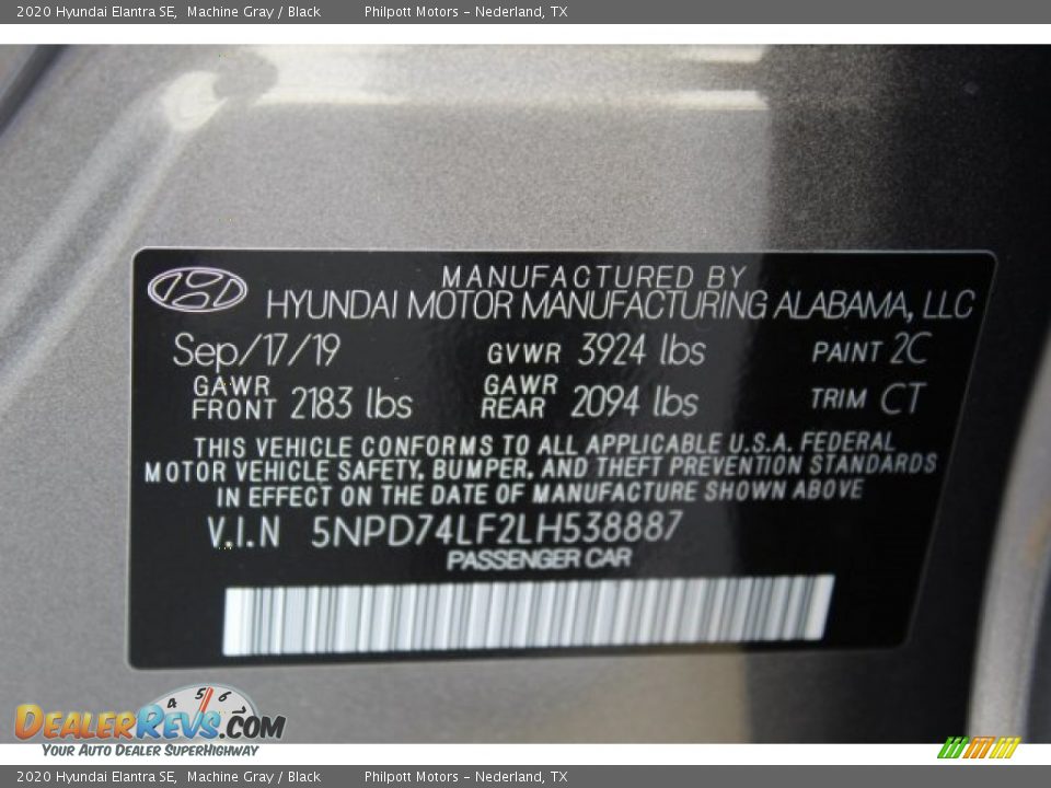 2020 Hyundai Elantra SE Machine Gray / Black Photo #24