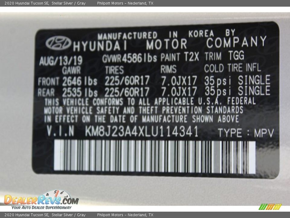 2020 Hyundai Tucson SE Stellar Silver / Gray Photo #24