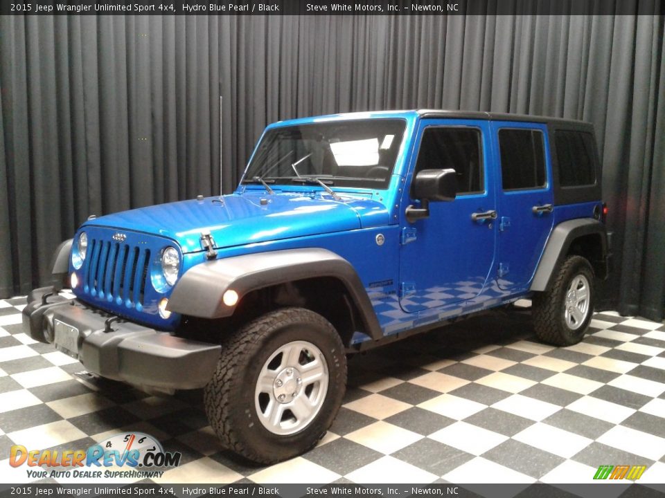 2015 Jeep Wrangler Unlimited Sport 4x4 Hydro Blue Pearl / Black Photo #2