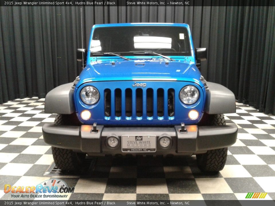 2015 Jeep Wrangler Unlimited Sport 4x4 Hydro Blue Pearl / Black Photo #3