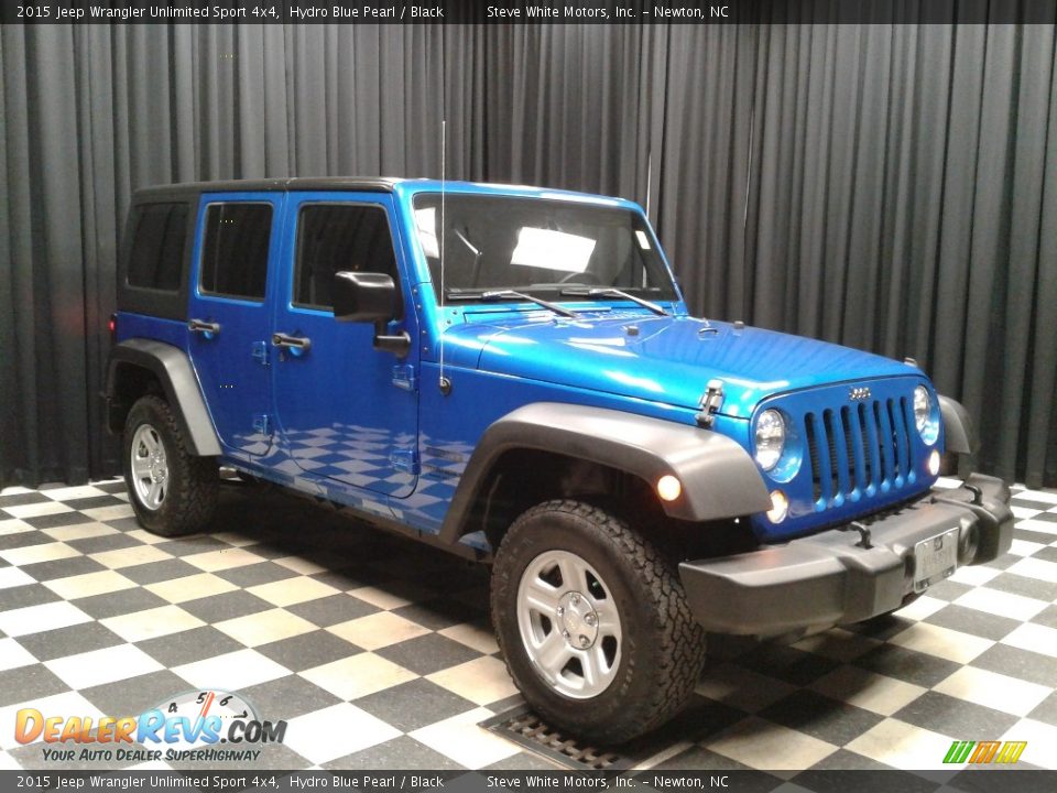 2015 Jeep Wrangler Unlimited Sport 4x4 Hydro Blue Pearl / Black Photo #4