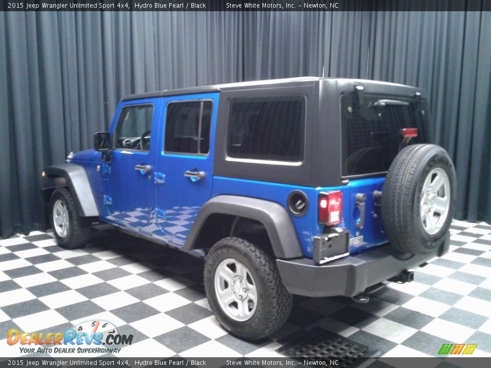 2015 Jeep Wrangler Unlimited Sport 4x4 Hydro Blue Pearl / Black Photo #8