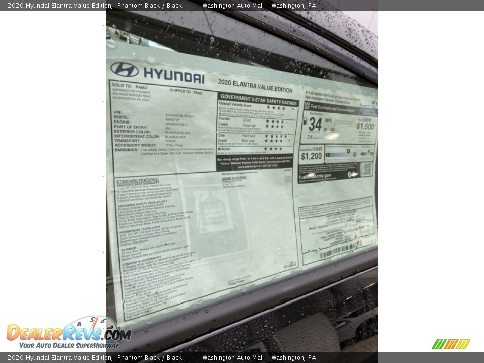 2020 Hyundai Elantra Value Edition Phantom Black / Black Photo #16