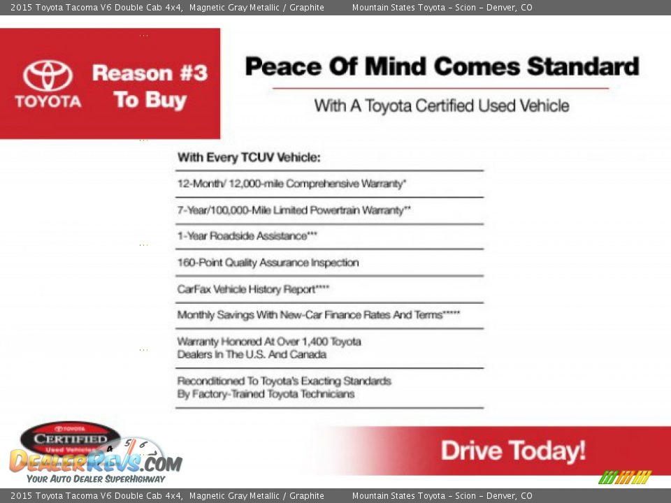 Dealer Info of 2015 Toyota Tacoma V6 Double Cab 4x4 Photo #30