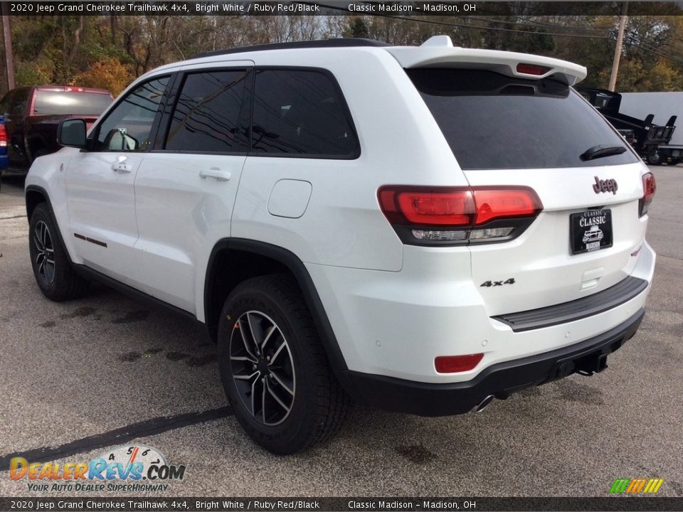 2020 Jeep Grand Cherokee Trailhawk 4x4 Bright White / Ruby Red/Black Photo #7