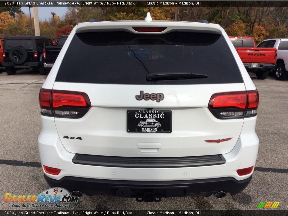 2020 Jeep Grand Cherokee Trailhawk 4x4 Bright White / Ruby Red/Black Photo #8