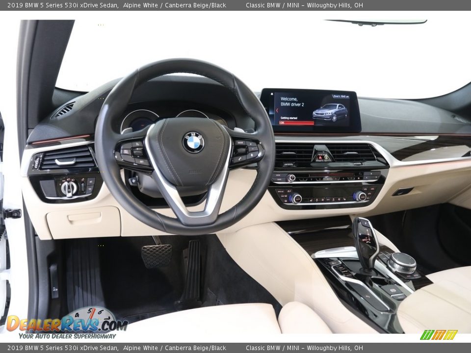 2019 BMW 5 Series 530i xDrive Sedan Alpine White / Canberra Beige/Black Photo #6